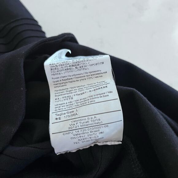 Red Valentino Black Short Sleeve Lace Velvet Trim Scalloped Knee Length Dress L - Picture 14 of 14